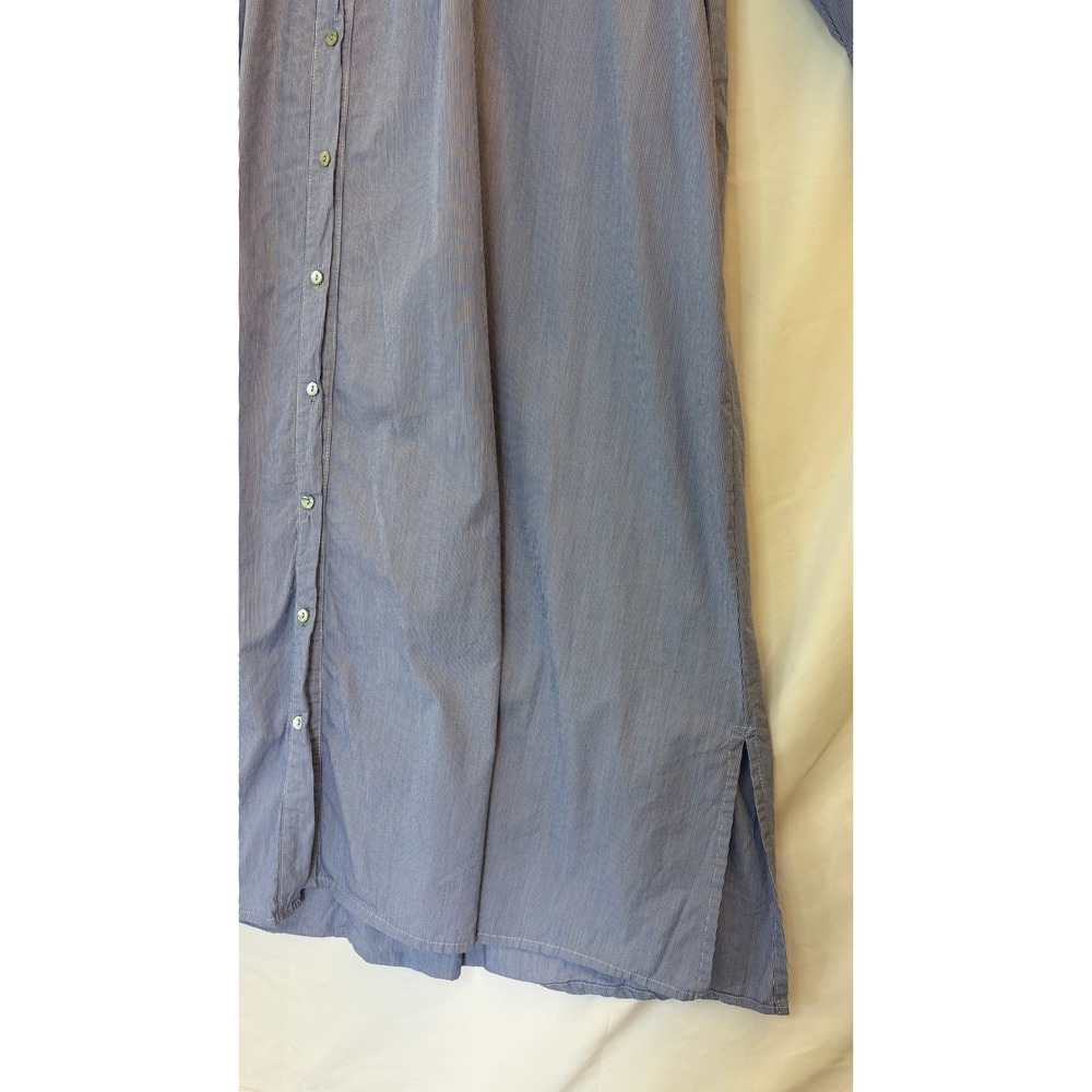 Banditas from Marseille Shirt Dress Maxi OS Blue Smocked Pinstripe OVERSIZED - Picture 3 of 11